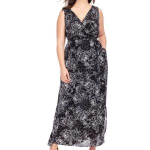 City Chic black floral maxi dress